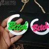 Stud KUGUYS Hyperbole Rond Grandes Boucles D'oreilles Pour Femmes Mode Oorbellen Womans Pendientes Acrylique Lettre "BITCH" Boucle D'oreille Brincos