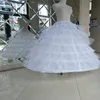 6 bågar stål med puffy tyll petticoat crinoline underskirt glider för bröllopsklänning quinceanera bollklänning jupon tarlatan