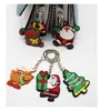 Cartoon Christmas tree PVC Santa Claus Keychain Christmas Gift XMAS Key ring Key chains Christmas decorations souvenir