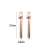 Europe America Fashion Style Lady Women Titanium Steel Tassels Engraved T Initials Two Section Long Stud Earrings 3 Color