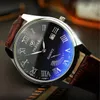 Yazole męska zegarek kwarcowy analogowy skórzany pasek cienkie zegarki biznesowe Mężczyźni wodoodporna Auto Data Luminous Hands Wristwatch 306