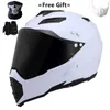 Mate black Dual Sport Off Road Motorcycle helmet Dirt Bike ATV DOT certified M Blue full face casco for moto sport17156094