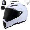 Mate zwart Dual Sport Off Road motorhelm Crossmotor ATV DOT gecertificeerd M Blauw full face casco voor moto sport16035345