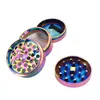 Other Smoking Accessories 4 Layers Herb Grinder 3 40mm 50mm Diameter Zinc Alloy Rainbow Laser Color Mini Tobacco Grinders Spice Crusher