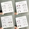 Wholesale-Seafood style 6 pairs per set earring stud set women cute style Korean model earring stud