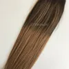 Ombre Human Hair Extensions Maagdelijk Braziliaans Peruaans Maleisisch Indiaas Stiangth Balayage Bruin Blond T26 Ombre Hair Weave Bundl3169382