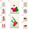 38 regali di Natale in stile borse con coulisse panno di cotone tasca tascabile borsa di tela stampata borsa regalo di Natale per bambini T9I00575