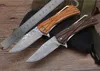 damascus blade bamboo ball bearing CNC tactical self defense folding edc knife camping knife hunting knives xmas gift a1830