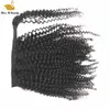 Natuurlijke kleur Kinky Curl Afro Curly Hair Extensions Paarytail Peruviaanse Virginhair Wrap Around Haak Loop 12-30 inch