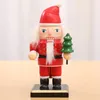 Weihnachten Puppe Ornament Holz Bemalt Santa Claus Schneemann Pinguin Lebkuchen Puppe Tisch Ornamente Kinder Geschenk Spielzeug