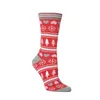 Personlighet Julrör Strumpor Party Decoration Cartoon Print Winter Warm Sock Vuxen Pure Bomull Andningsbara Stretch Socks