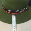 Chapeau Fedora vert à large bord de Style ethnique, 100% laine, chapeaux en feutre pour femmes, chapeau Panama avec ruban Turban, Crushedy Porkpie Style192p