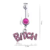 Kirurgisk rostfritt stål Navel Ring Bitch Letters Belly Button Rings Piercing Stud Fashionable Jewel Gifts för Kvinnor