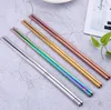 Glossy Stainless steel Gold-plated Chopsticks Rose Gold Rainbow Square Chopsticks Colorful Stainless Steel Chopsticks SN1847