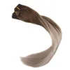 Balayage Clip in Hair Extensions #4 Brown fading to #18 Ash Blonde Ombre Clip ins on Extension 8pcs/120g