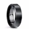 BONLAVIE Klassische Vintage Männer Ring Schmuck 8mm Breite Poliert Überzug Schwarz Wolfram Stahl Ring Für Männer Männlich Hochzeit Gift12060