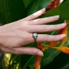 Anillo de plata de ley 925 para mujer de JoiasHome, anillo de separación de oro rosa vintage, hoja de árbol, piedra lunar natural, regalo de joyería de plata tailandesa