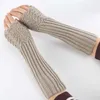 Five Fingers Gloves Fashion Women Men Solid Color Arm Warmer Long Fingerless Knitting Mittens Autumn Winter Spring Warm1264t