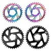 합금 ChainWheels 자전거 체인 링 30 32 34 34 36 38 치아 와이드 좁은 멀티 컬러 6mm 오프셋 알루미늄 자전거 체인 링 플레이트 XX1 x9 XO