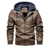 Laamei Mens Autumm Vinter Mode Motorcykel PU Läder Jacka Män Slim Fit Oblique Zipper Jacket Män Läder Jackor Coats1