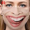 رجل 3D مطبوعة مضحك الوجه قناع تنفس قابل للغسل الفم حماية القطن يغطي قابلة لإعادة الاستخدام مكافحة الغبار سيدات للجنسين