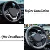 Steering wheel leather cover PU microfiber PU sports universal Grey 14.5-15in