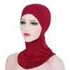 Foulard soyeux bonnet bas pour femme bandeau sous-écharpe tête couverture islamique Bonnet écharpe bonnet hijab intérieur