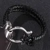 Bracelets de charme Bracelet en cuir de mode chaîne de corde hommes bijoux à la mode Unique boucle en acier inoxydable Wrap C7971