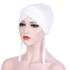 Turbante da sonno in cotone di seta con croce sulla fronte da donna, cappello da cancro chemio, berretto da chemio, copricapo Hijab, accessori per capelli