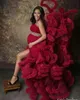Yeni Hamile Elbise İçin Fotoğraf Hamile Kadınlar Seksi Straplez Katmanlı Ruffles Nigh Elbiseler Denizkızı Önlük Hamilelik Elbise Bebek Balo Aşınma
