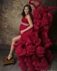 New Maternity Dress For Photo Pregnant Women Sexy Strapless Tiered Ruffles Nigh Robes Mermaid Gown Pregnancy Dress Baby Shower Prom Wear