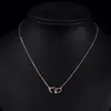 Gioielli di design Collana cuore donna Oro rosa Argento Ciondolo amore Collane moda Girocollo catena clavicola Bijoux194N