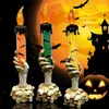 PATIMATE électrique Halloween bougie lampe bougie 2020 Halloween décoration citrouille sorcière crâne lampe pour Haloween fête décor