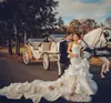 2021 Custom Made Hot Sale Mermaid Wedding Dresses Lace Up Organza Chapel Train Lace Applique Bridal Gowns Cheap Plus Size