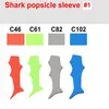 12Colors Neopren Keychain RTS Shark Tail Popsicle Holds Reusable Freezer Popsicle Sleeves Isolator Cover Bag Key Ring Chains Tillbehör