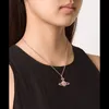 Kika-serie roségouden ketting met roze diamant groot logo ketting paarversie kettinglengte 4022 cm zilveren en witte diamanten1434778