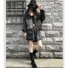 Streetwear Vintage Black Leopard Women Denim Jacket Spring Harajuku Punk Jean Jackets Coat Autumn Boyfriend Loose Pocket Fashion1686988