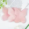 Farfalla creativa Massaggiatore naturale Gua Sha Board Heldhand Cura della pelle Guasha Farfalla cinese Strumento per massaggio raschiante al quarzo rosa