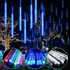 Edison2011 Watwerproof 30cm 50cm Snöfall Ledsträngar Ljus Jul Meteor Dusch Rain Tube Light String AC100-240V För Xmas Party Wedding