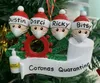 Resin 2020 Quarantine Christmas Ornament Christmas Tree pendent Decoration Gift Snowman Family Of Ornament Hand Sanitized