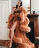 Женский искусственный меховой меховой халат кимоно беременная вечеринка спящая одежда женщин сексуальный сплит халат Sheer Nightgown PROM BREDESMAID SHAWEL 2021