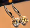 Boucles d'oreilles en cristal de mariée en argent sterling 10mm Classic Bijoux Brillant Accessoires de mariage Boucles d'oreilles strass pour femmes mariées