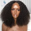 Curly Short Bob spetsstängning peruker 13x4 spets främre mänskliga hår peruker brasilianska afro kinky lockigt bob peruk för svarta kvinnor före plockad2103793
