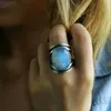 Retro imitera Moonstone Ring Enkel Diamant Wrap Ring Kvinnor Ringar Band Mode Smycken Gift Will och Sandy Drop Ship