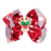 أقواس عيد الميلاد الثلج Deer Hairpin Baby Girls Stripe Dot Barrettes Kids Boutique Hair Clip XMAS Clives Hair Association M27907043514