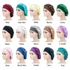 Kvinnor Satin Widebrimma Sleeping Hat Night Sleep Cap Hair Care Bonnet Nightcap Men Unisex Cap Bonnet Dusch Silk Head Wrap4030457