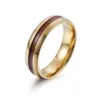 Stainless Steel Wood ring blue gold band rings for Men Women fashion jewelry will and sandy