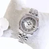 세련된 트렌디 시계 골든 실버 컬러 로즈 골드 컬러 인 Full Diamonds 여성 드레스 시계 반짝이는 우아한 여자 선물 2716