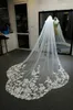 2021 élégant mariage Veils Applique dentelle blanche Ivoire Champagne long voile de la mariée Custom Made Accessoires de mariage