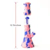 Printing12.5" Silicone Beaker Bong Hookahs Water Pipe Dab Rig com gaiola de perc de árvore de 6 braços